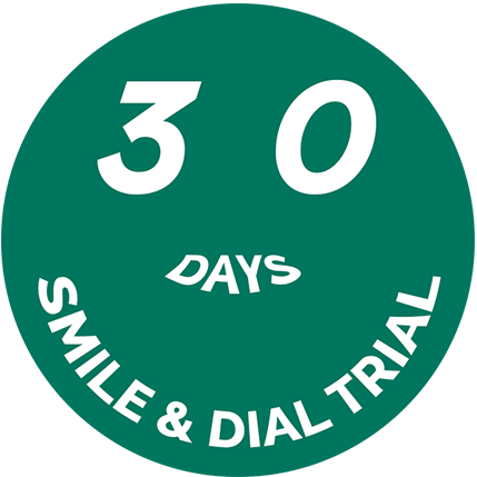 WiFi Home Phone 30 days smile & dial trial. You can use Wiley for 30 days to see how you like it. If you like it you can keep it but after 30 days you can return the phone & we'll give a full refund for the phone & first month of service.